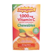 이머전씨 비타민 C 1000mg 오렌지 블라스트 츄어블 타블렛, 40개입, 1개