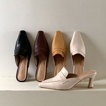 여성용 뮬 스틸레토 굽7cm 구두형 슬리퍼