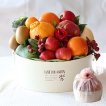 [애니플라워] 과일바구니 축하 감사 선물용 신선하고 맛있는 과일혼합선물세트, 팔각핸들상자