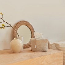 코르(corr) 정사각 티슈 케이스 아이보리, 오트밀
