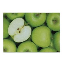 Ambesonne 블랙 앤 화이트 도마 빈티지 플로럴 패턴 빅토리안 클래식 로열 영감을 받은 새로운 모던 아트 장 강화 유리 커팅 및 서빙 보드 스몰 사이즈 블랙 앤 화이트, Green Apple
