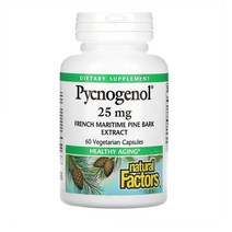 네추럴팩터스 피크노제놀 프랑스 해안송 껍질 추출물 25mg 60캡슐 1개, 기본