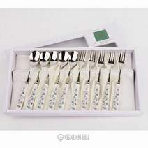 골든벨 버터플라이 그레이 도자기 티스푼+포크 10P 세트, 단일속성
