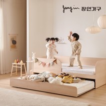 [2만원 즉시할인]장인가구 뉴피터 저상형 슬라이딩 2단 침대 프레임 SS, 애쉬화이트
