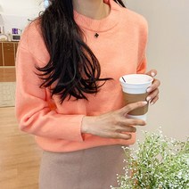 멜로무드 데일리코디 촉감좋은 소피에 라운드넥 베이직 비비드 니트