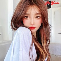 하이유니 심플 브릿지 트윙클 여자 여성 붙임머리 헤어 피스 부분 가발, 12.스카이블루 (너비:3cm/기장:55cm)