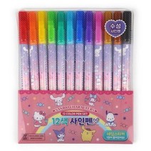 (키콘토이) 산리오 사인펜 12컬러 네임스티커 세트