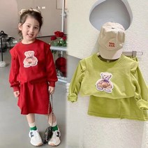 아가꼬 AC2 리본단곰돌 치마상하세트 수입 여아 남아 아기옷 아동복