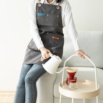 할메이드 바리스타 데님 카페 공장 공방 화방 방수 앞치마, 그레이