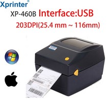 라벨프린터 도트프린터 라벨기 라벨스티커 Xprinter 4 인치 배송 라벨/익스프레스/열 바코드 라벨 프린터 D, 05 460B USB Black_02 미국 플러그