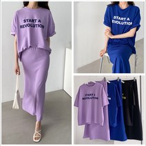 오브치치 루즈핏 여름 여성 스커트 트레이닝복 세트 오버핏 홈웨어