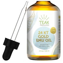 Teak Naturals 24K GOLD Emu Oil 티크 내츄럴 24K 골드 에뮤 오일 118ml(4oz)