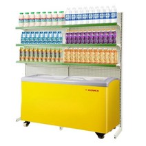 냉동고 진열대 편의점진열대 슈퍼마켓 랙 간식 선반, 그레이(120x37x188)-2층메인프레임