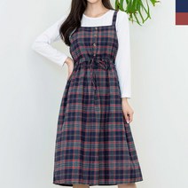 [사도] [sado]여자체크어깨끈원피스_티셔츠포함 따스하고포근한원피스