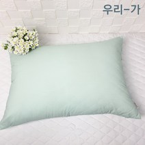 우리가 순면100% 80수 바이오워싱면 알러지케어 푹신한 수제 라텍스 메모리폼 베개커버 50x80(커버만)