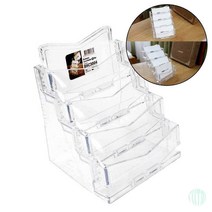 아이홀더 명함 4단 투명 투명명함꽂이 명함거치대 인테리어명함꽂이 명함홀더