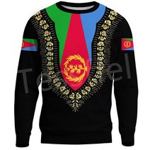 Tessffel NewFashion 블랙 역사 아프리카 국가 에리트레아 플래그 부족 레트로 운동복 3DPrint 남성/여성 캐주얼 풀오버 후드 A1