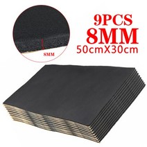 흡음재 방음벽 방음재 3/5/6/10MM 200CM x 50CM 자동차 방음 데드닝 트럭 소음 방지 코튼 열 폐쇄 셀 폼 데드 너, [10] 9pcs 8mm 50 30cm