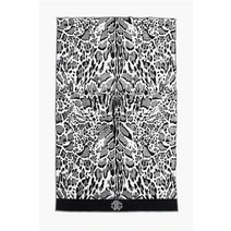 Roberto Cavalli HOME 95X180CM 애니멀 프린트 코튼 BATH SHEET LINX 001 95X180, Black_&_White