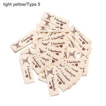 50PCS 레이블사랑과 수제 만화 고양이 재봉틀 뜨개질 양모 공 심장 모양 태그, 05 light yellowType 5