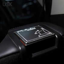 USK 티볼리 뒷좌석 2열 폴딩 그립 손잡이 카본 알루미늄 커버 포인트 레터링 실내 드레스업 차량 튜닝용품, 실버