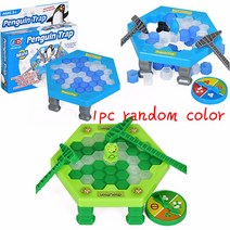 부모자녀 상호 작용 게임 퍼즐 빌딩 블록 펭귄 함정 저장 보드 가족 책상 게임 장난감 파티 용품, 03 랜덤 컬러, 협력사