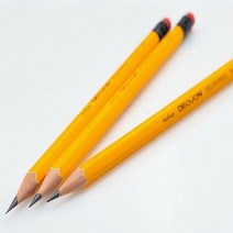 문화 더존 옐로우 B 연필 5개 지우개달린 연필 지우개 미술용, 기본