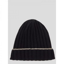 BRUNELLO CUCINELLI 브루넬로쿠치넬리 블랙 캐시미어 턴업 비니