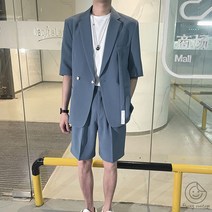 남자블레이저 여름재킷 남자셋업수트 투피스 반바지 정장 캐주얼 블레이져 자켓
