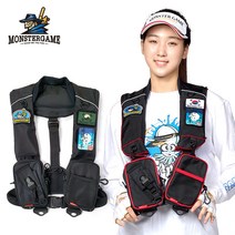 22년형 국산 자동팽창식 구명조끼 몬스터게임 MG-01 에드온 프리미엄, 프리미엄 (블랙), 블랙