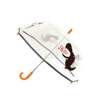 미국발송 SMATI 아동용 투명 우산 - 첫 번째 우산에는 반사 스트라이프가 있습니다 - 어둠 속에서 아이들에게 더욱 안전합니다(향상된 에디션 방풍 블랙 도그), Hungry dinosaur