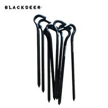 BLACKDEER 8pcs 캠핑 텐트 못 알루미늄 합금 텐트 네일 하이킹 후크 네일 텐트 스테이크 가이 라인 윈드 로프 버클 액세서리, 블랙 훅8개