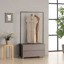 2단 서랍장 낮은 아이 옷 행거 움직이는 가구 방 편한, 애쉬