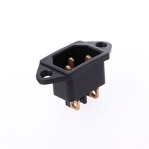밥솥 부품 10 개/대 AC 250V 3 핀 터미널 IEC320 C14 인렛 전원 플러그 소켓 블랙, 한개옵션0