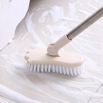 단단한 양모 연장 막대 플라스틱 신축 긴 손잡이 바닥 브러시 욕실 청소 세라믹 타일, 하얀