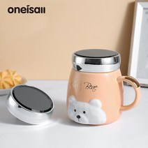 ONEISALL 거울 머그컵 도자기 물컵 찻잔 내열 미니커피잔 이지그립 멀티 컬러, 오렌지