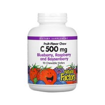 내추럴팩터스 비타민C 500mg 메가도스 블루베리 라즈베리 보이젠베리 90츄어블 웨이퍼 헤스페리딘 로즈힙 루틴 아스코르브산 시트르산 만다린 감초뿌리