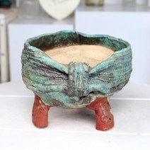 [인아트스튜디오] 이가도예 중형 리본 롱다리 - 원형 다육 예쁜 도자기 창