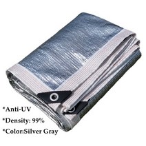 차광막 옥상 햇빛 그늘막 99% 밀도 실버 알루미늄 호일 일 음영 그물 정원 발코니 양산 식물 커버 Carport 천막 Gazebos 그늘 항해, [13] 3mx3m(6lines), [01] Silver Edge