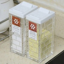 일본산 일제 미니 캠핑용 휴대용 사각조미료통 원터치 플라스틱양념통, 1개