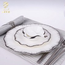 Conjunto de prato comida ocidental osso carne talheres modelo sala decorao 호텔 preo especial, [02] 은