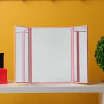 LED 레이디 메이크업거울 3면 입체 탁상 조명, 상세 참조