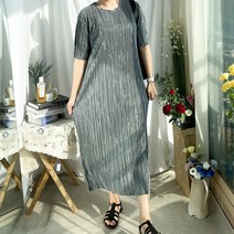 주름 롱 플리츠 여름 빅사이즈 여성 맥시 스판 데일리 원피스 77 88 99