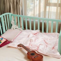 PROMEED 100% 멀베리 실크 토들러 침대 이불 커버 남아/여아용 6A 등급 22 Momme 멀베리 실크 아기 침대 침구 보이지 않는 지퍼 포함 (핑크 아기 침대), Pink - Duvet Cover Set