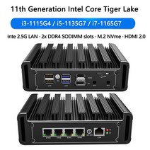 소형PC 미니PC 산업용미니PC 팬리스 미니 PC 11 세대 인텔 코어 i7 1165G7 i5-1135G7 4x i225 2.5G LAN DDR, 01 Celeron N5105_04 EU, 04 8GB RAM 512GB NVMe