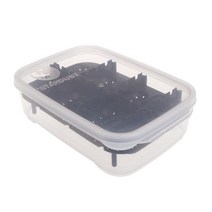 파충류 번식 상자 아크릴 유리 사육장 거미 도마뱀 전갈 조립 투명 곤충 통기성 테라리움 보이는 계란 인큐베이터 14 구획 용 인큐베이터 거북이 부화, 검은색