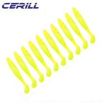 Cerill 10 PCS 2g 설계 T 꼬리 웜 Shiner 미끼 지그 워 블러 소프트 낚시 미끼베이스 파이크 Aritificial 실리콘 Swimbait146251, 10pcs 6.5cm(2g), Color 2