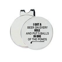 NGAEAK Funny I Got a Beer on Every Golf Ball Marker with a Magnetic Hat Clip Golf Accessories Gift f