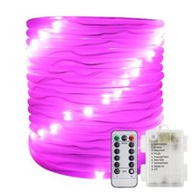 줄조명 스트링 라이트 야외 파티 100LED 조명 배터리 작동 LED 로프 튜브 파티오 부활절 크리스마스 웨딩 홀리데이 10m, 분홍색|5M 50LEDs
