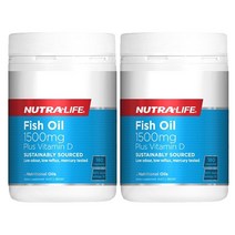 뉴트라라이프(Nutra-Life) 뉴트라라이프 피쉬오일(오메가3) 1500mg + 비타민D 180캡슐 X 2개, 360캡슐, 1세트
